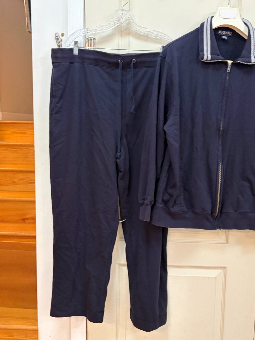 Lands' End Men's Size XXL 87% Cotton/13% Poly Sweat Suit Jacket and Pants. Blue